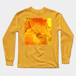 Huge Brilliant Colorful Canna Lily  Flower in Yellow and Orange Long Sleeve T-Shirt